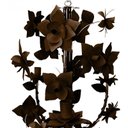 Ver imagem 6 de Lustre para Varanda Rustico Artesanal em Ferro e Lata com Flores - Verniz