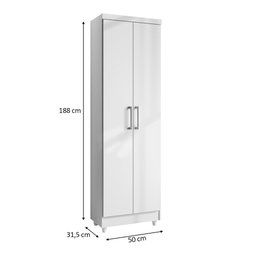 Armário Lavanderia Multiuso Anna 2 Portas Branco - Saga Decor - 4