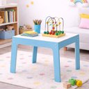 Ver imagem 1 de Mesinha Infantil Madeira Mesa Azul MDF Didatica Estudos Lanche Multiuso Brinquedoteca Quarto Crianca