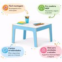 Ver imagem 4 de Mesinha Infantil Madeira Mesa Azul MDF Didatica Estudos Lanche Multiuso Brinquedoteca Quarto Crianca
