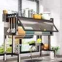 Ver imagem 2 de Escorredor Loucas Pia Suspenso Organizador Multifuncional Armario Porta Rack Inox Armario Grande Sup