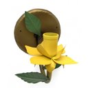Ver imagem 2 de Arandela Rustica para Parede em Ferro Artesanal com Flor e Um Bocal - Amarelo
