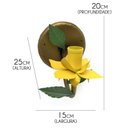 Ver imagem 1 de Arandela Rustica para Parede em Ferro Artesanal com Flor e Um Bocal - Amarelo