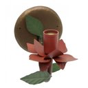Ver imagem 1 de Arandela de Parede Interna Rústica de Ferro Artesanal com Flor - Vermelho Escuro