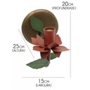 Ver imagem 2 de Arandela de Parede Interna Rústica de Ferro Artesanal com Flor - Vermelho Escuro