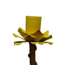 Ver imagem 5 de Lustre de Sala de Tv Artesanal com Flores de Ferro Rustico Leve - Amarelo