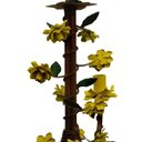 Ver imagem 7 de Lustre de Sala de Tv Artesanal com Flores de Ferro Rustico Leve - Amarelo