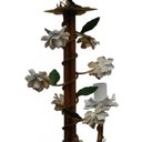 Ver imagem 5 de Lustre de Sala de Tv Artesanal com Flores de Ferro Rustico Leve - Branco