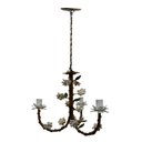Ver imagem 2 de Lustre de Sala de Tv Artesanal com Flores de Ferro Rustico Leve - Branco