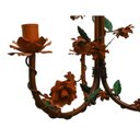Ver imagem 7 de Lustre de Sala de Tv Artesanal com Flores de Ferro Rustico Leve - Laranja