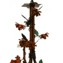 Ver imagem 6 de Lustre de Sala de Tv Artesanal com Flores de Ferro Rustico Leve - Laranja