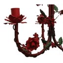Ver imagem 5 de Lustre de Sala de Tv Artesanal com Flores de Ferro Rustico Leve - Vermelho Escuro