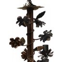 Ver imagem 6 de Lustre de Sala de Tv Artesanal com Flores de Ferro Rustico Leve - Verniz