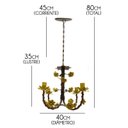 Ver imagem 3 de Lustre Rustico Artesanal em Ferro e Lata Decoração de Sala Pequena - Amarelo