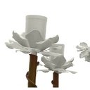 Ver imagem 5 de Lustre Rustico Artesanal em Ferro e Lata Decoração de Sala Pequena - Branco