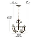 Ver imagem 3 de Lustre Rustico Artesanal em Ferro e Lata Decoração de Sala Pequena - Branco