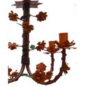 Ver imagem 6 de Lustre Rustico Artesanal em Ferro e Lata Decoração de Sala Pequena - Laranja