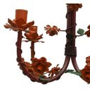 Ver imagem 7 de Lustre Rustico Artesanal em Ferro e Lata Decoração de Sala Pequena - Laranja