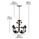 Ver imagem 2 de Lustre Rustico Artesanal em Ferro e Lata Decoração de Sala Pequena - Verniz