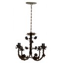 Ver imagem 3 de Lustre Rustico Artesanal em Ferro e Lata Decoração de Sala Pequena - Verniz