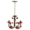 Lustre Estilo Floral de Ferro e Lata para Sala de Jantar Rustica - Laranja - 2
