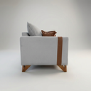 Ver imagem 5 de Sofá 2 Lugares Espanha Base Madeira Tecido Linho Cinza Claro Living 1,80m