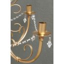 Ver imagem 5 de Pendente de Ferro Artesanal com Cristais Sala de Jantar e Tv Rustico 04 Bocais E27 - Dourado