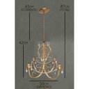 Ver imagem 3 de Pendente de Ferro Artesanal com Cristais Sala de Jantar e Tv Rustico 04 Bocais E27 - Dourado