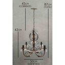 Ver imagem 2 de Pendente de Ferro Artesanal com Cristais Sala de Jantar e Tv Rustico 04 Bocais E27 - Verniz