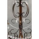 Ver imagem 4 de Pendente de Ferro Artesanal com Cristais Sala de Jantar e Tv Rustico 04 Bocais E27 - Verniz