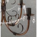 Ver imagem 5 de Pendente de Ferro Artesanal com Cristais Sala de Jantar e Tv Rustico 04 Bocais E27 - Verniz