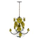 Ver imagem 5 de Lustre Artesanal Sala de Jantar Rustico com Flores de Ferro 05 Bocas - Amarelo
