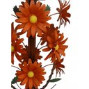 Ver imagem 3 de Lustre Artesanal Sala de Jantar Rustico com Flores de Ferro 05 Bocas - Laranja
