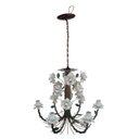 Ver imagem 4 de Lustre de Flores em Ferro Decorativo para Varanda Área Gourmet Rustica - Branco