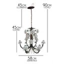 Ver imagem 2 de Lustre de Flores em Ferro Decorativo para Varanda Área Gourmet Rustica - Branco