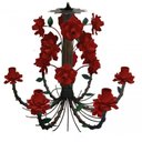 Ver imagem 1 de Lustre de Flores em Ferro Decorativo para Varanda Área Gourmet Rustica - Vermelho escuro