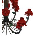 Ver imagem 5 de Lustre de Flores em Ferro Decorativo para Varanda Área Gourmet Rustica - Vermelho escuro