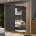 Ver imagem 1 de Guarda Roupa Casal Belga 1 Portas e 1 Espelho - Élpis Móveis Amêndola Touch-grafito