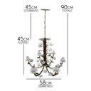 Ver imagem 2 de Lustre para Sala Decoração com Flores de Ferro Artesanal Varias Cores - Branco