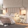 Cabeceira Cama Casal Estofada 2,75M Freijó Cinza - 4