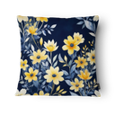 Ver imagem 3 de Kit 3 Capas de Almofada 43x43cm Microfibra Floral Floral Marinho Dourado