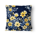 Ver imagem 3 de Kit 3 Capas de Almofada 43x43cm Microfibra Floral Floral Marinho Dourado