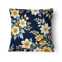 Ver imagem 1 de Kit 3 Capas de Almofada 43x43cm Microfibra Floral Floral Marinho Dourado