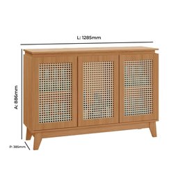 Buffet Munique 100% Mdf 3 Porta e Pés Estilo Retrô Tuboarte - 2