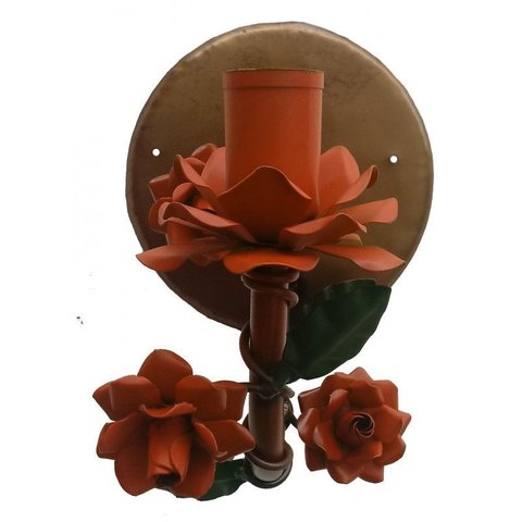 Luminária Arandela de Parede com Flores Rustica para Quarto de Casal - Laranja