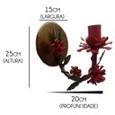 Ver imagem 2 de Luminária Arandela de Parede com Flores Rustica para Quarto de Casal - Vermelho Escuro