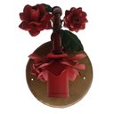 Ver imagem 3 de Luminária Arandela de Parede com Flores Rustica para Quarto de Casal - Vermelho Escuro