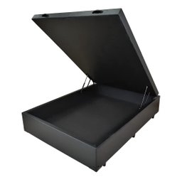 Base para Cama Box Casal Martin Premium com Baú (47x138x188) Preta - 1