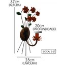 Ver imagem 2 de Arandela em Ferro com Flores Rustica para Parede de Sala de TV e Jantar - Laranja