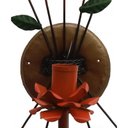 Ver imagem 3 de Arandela em Ferro com Flores Rustica para Parede de Sala de TV e Jantar - Laranja